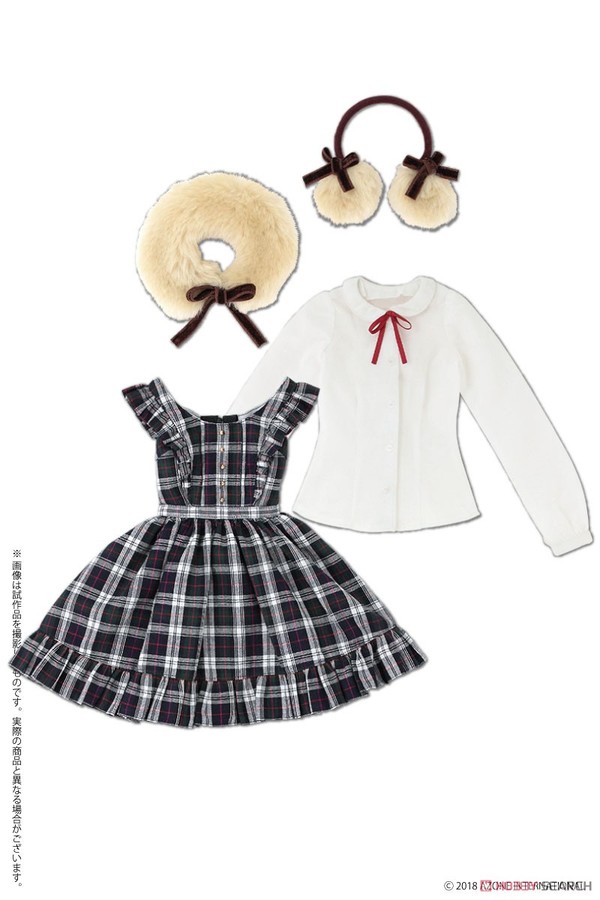 AZO2 Classical Check Jumper Dress Set (Navy Check), Azone, Accessories, 1/3, 4573199830780